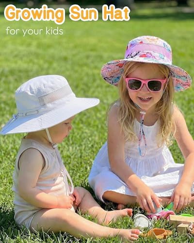 HONGTEYA Baby Toddler Sun Hat, Summer Mesh Bucket Beach Hat for Boys Girls - color: White+heart, size: 6-24 Months