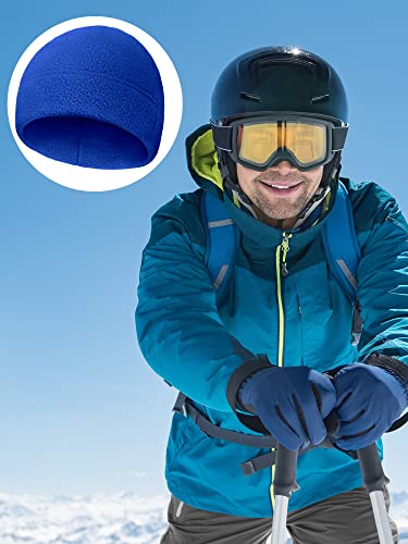 SATINIOR 4 Pcs Skull Caps Fleece Warm Beanie for Men Women - color: Black, Royal Blue, Camouflage, size: X-Large