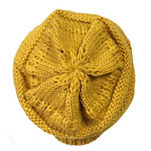 allydrew Winter Thick Knit Beanie Slouchy Beanie for Men & Women - color: Yellow