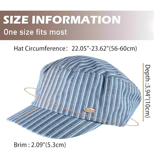 Womens Newsboy Caps Stripe Cabbie Gatsby Hat Ladies Pageboy Caps for Womens