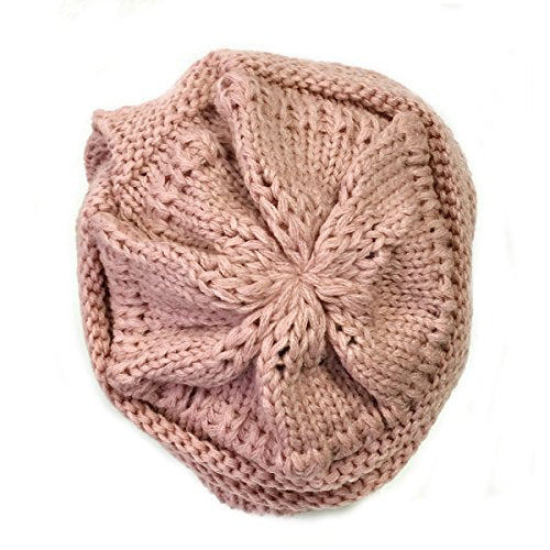 allydrew Winter Thick Knit Beanie Slouchy Beanie for Men & Women - color: Pink
