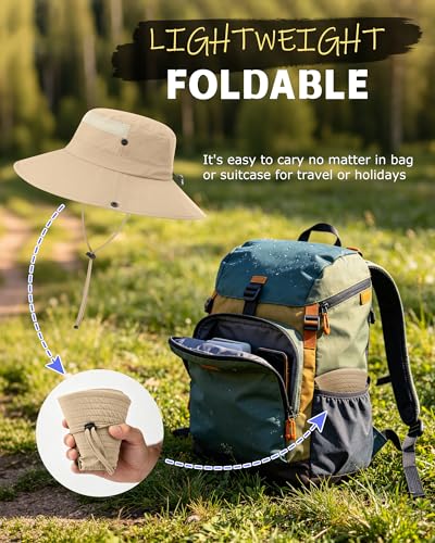 3 Pack Mens Boonie Sun Hat UV Protection Outdoor Bucket Fishing Hat for Hiking Safari & Gardening - color: 3 Pack-dark Grey&light Grey&khaki