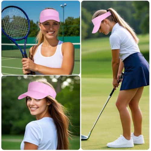 Dxhycc Sport Sun Visor Hats for Women Men - color: Pink
