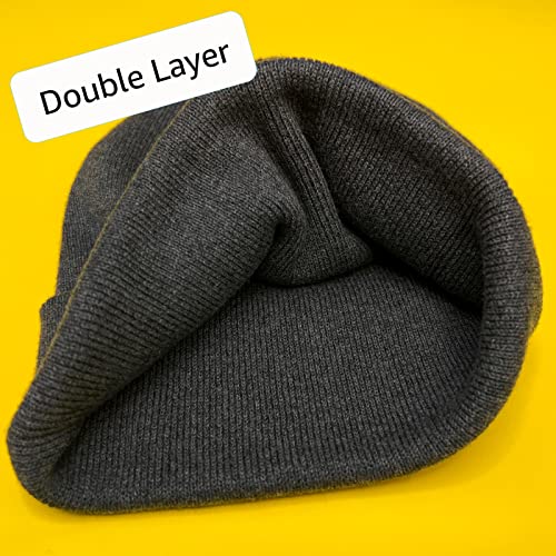 ROYBENS 100% Cotton Beanie Hat for Women Men Warm Winter Hats Knit Beanies - color: Dark Grey