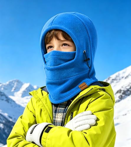 Kids Balaclava Windproof Ski Mask Hood Face Mask Neck Warmer for Cold Weather, Winter Hat for Boys Girls - color: Royal Blue, Blue