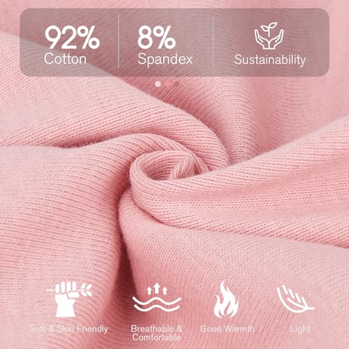 HAMUNI Slouchy Beanie for Women Men Soft Cotton Chemo Hats Double-Layer Warm Beanie Cap for Daily Wear & Transitional Seasons - color: Pink