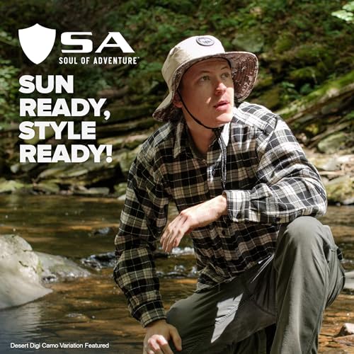 Soul of Adventure Bucket Hat | UV 50+ for Adults | Sun Protection with Adjustable Fit, Moisture-Wicking Fabric - color: Underwater Topography