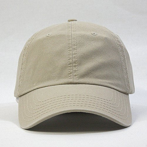 Classic Blank Dad Hat Cotton Adjustable Strap Baseball Cap - color: Khaki