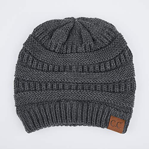C.C Exclusives Cable Knit Beanie - Thick, Soft & Warm Chunky Beanie Hats - color: Dk Mel Grey