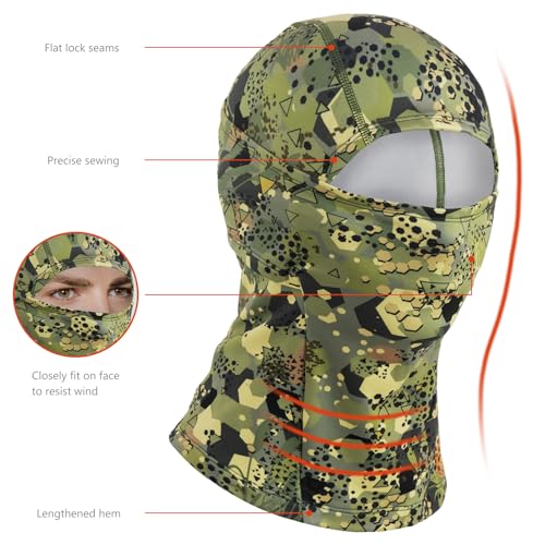 BASSDASH Winter Balaclava Fleece Ski Mask Ninja Hood Neck Warmer Fishing Hunting - color: Open Terrain Ⅱ
