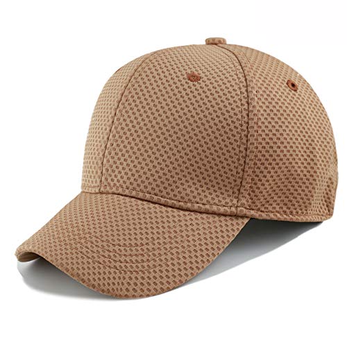 The Hat Depot Men's Curved Brim Stretch Fit Mesh 6 Panel Fitted Baseball Cap - color: Timber, size: Large-X-Large