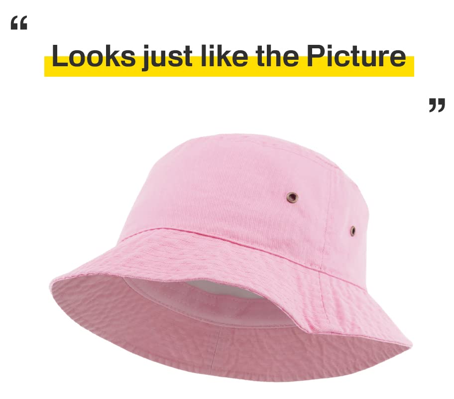 KBETHOS® 100% Cotton Washed Bucket Hat - color: Pink, size: Small-Medium
