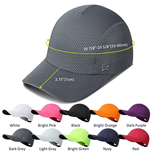GADIEMKENSD Women's Race Day Running Cap Performance Mesh Hat - Excellent Ventilation, Lightweight, Reflective Safety - color: Dark Gray