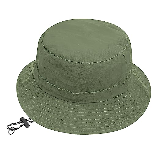 CLAPE Waterproof Bucket Hat Unisex Packable Rain Hat UV Protection Beach Sun Hat Quick Dry Fishing Safari Boonie Hat - color: Dfh07-army Green