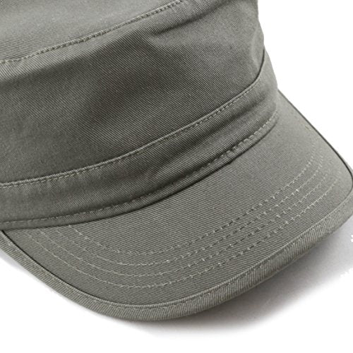 The Hat Depot Cadet Military Army Baseball Cap Tie Dye & Washed Cotton Basic & Distressed Cadet Brushed Cotton Cap - color: 1. Basic - Olive