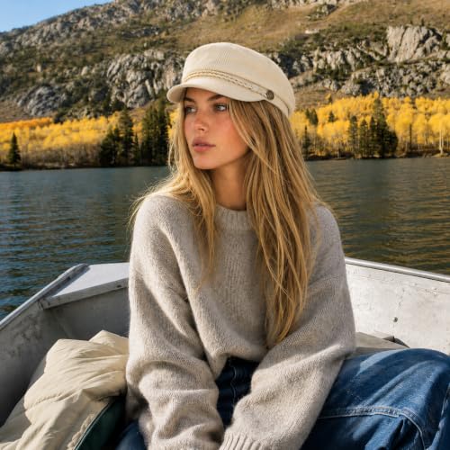 C.C Cotton Fisherman Cap for Women – Classic Fiddler Hat, Lightweight Breathable Cotton, Trendy Greek Fisherman Style - color: Corduroy-beige