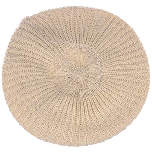 an Fall Winter Knit Beanie Beret Hat for Women Soft Knit Lining Many Styles - color: Beige