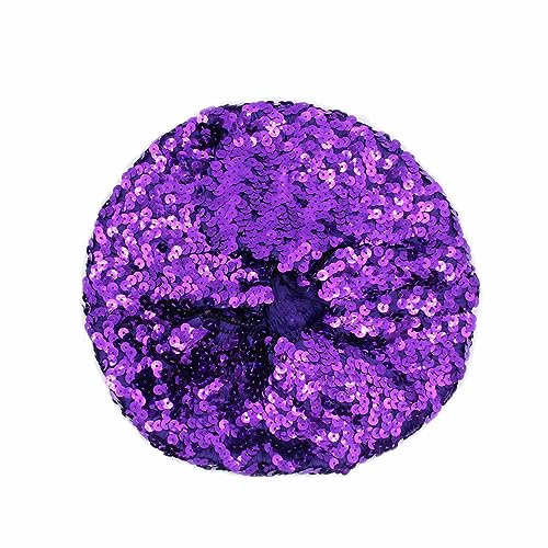 JUMISEE Sparkly Sequin Berets for Women Girls Fashion Beanie Hat Costume Accessories for Festival Party Dance - color: Purple