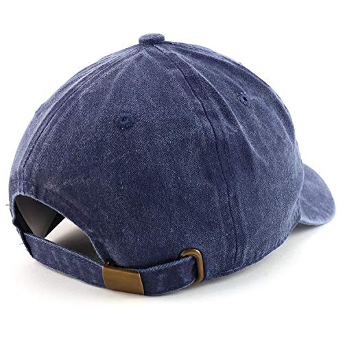 Trendy Apparel Shop Vintage 1947 Embroidered 78th Birthday Soft Crown Washed Cotton Cap - color: Navy