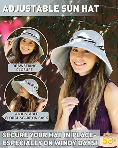 Tirrina Women's Sun Hat Wide Brim, UV Protection Sun Hats for Women - color: Silver