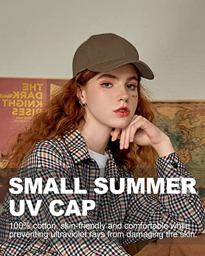 Zylioo Small Baseball Cap for Men Women, Adjustable Unstructured Dad Hat - color: Coffee-fits 21.7"-22.4"/55cm-57cm
