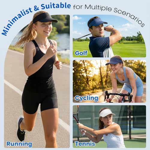 Sukeen Stretchy Sport Sun Visor Hat for Women Men Moisture-Wicking Foldable - color: Blue