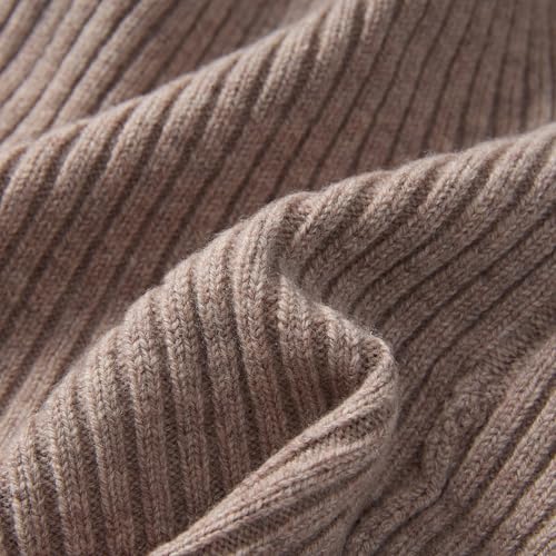 100% Merino Wool Cuff Beanie Hat, Unisex Warm Winter Caps Soft, Breathable & Cozy Stretchy Knitted Cuffed Cap - color: Light Camel