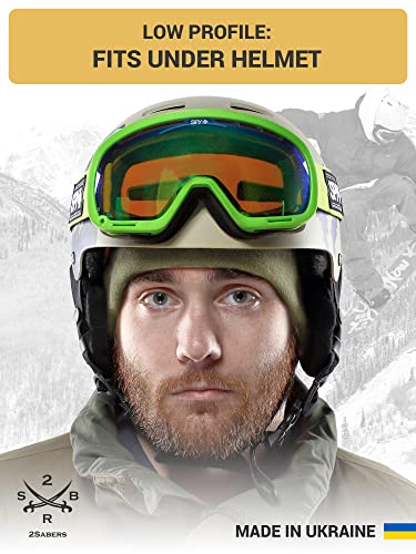 2SBR 2SABERS Fleece Winter Warm Watch Cap - Mens Outdoor Skull Beanie Hat - color: Olive Green, size: Medium