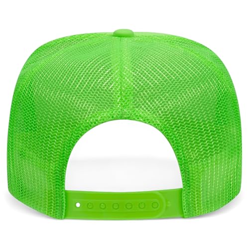 Game Day Flag Hat - color: Neon Green/White Foam Mesh Back