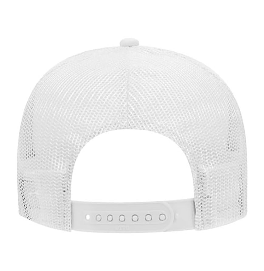 Otto Cap 5-Panel Mid Profile Mesh Back Trucker Hat, OS - color: White