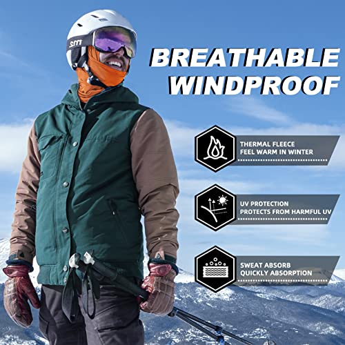 ROCKBROS Windproof Thermal Balaclava Ski Mask for Men and Women Cycling - color: Orange
