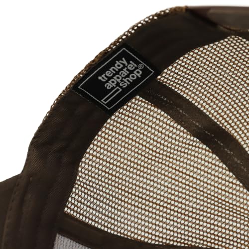 Straw Design Metallic Rodeo Cowboy Horse Metal Logo Trucker Mesh Baseball Cap - color: Dark Brown Brown