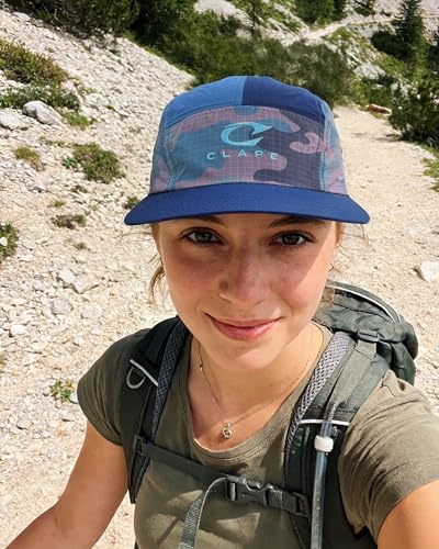 CLAPE Quick Dry 5 Panel Hat, Camo Lightweight Outdoor Cap - color: Cl5p32-blue