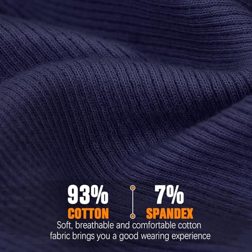 YANIKY Slouchy Beanie for Women, Mens Soft Cotton Beanie Hat, Double Layer Windproof Skull Cap for All Seasons - color: Navy Blue