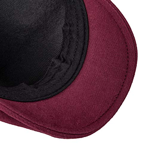 VOBOOM Men's Cotton Flat Ivy Gatsby Newsboy Driving Hat Cap - color: Burgundy