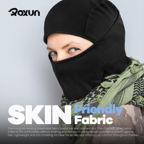 ROXUN Ski Mask Balaclava, Motorcycle Summer Cooling Breathable UV Protector - color: 118-fire Skull