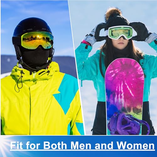 Balaclava Ski Mask for Men Cold Weather,Winter Thermal Face Mask Women for Snowboarding Motorcycle Cycling - color: Black+black