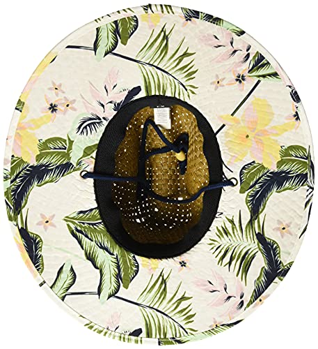 Roxy Womens Pina to My Colada Straw Hat - color: Natural-white-floral, size: Small-Medium