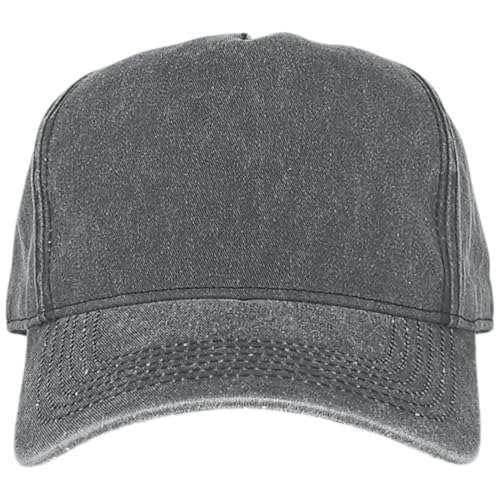 E BY ELIDAN Vintage Washed Trucker Hat, 5-Panel Snapback Baseball Cap - color: Vintage Black