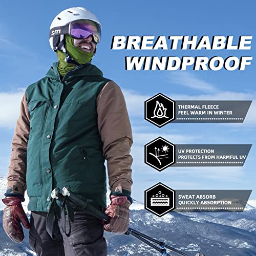 ROCKBROS Windproof Thermal Balaclava Ski Mask for Men and Women Cycling - color: Deep Green