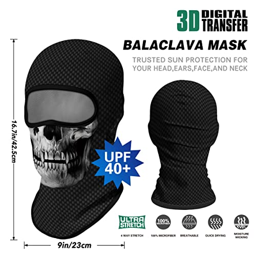 3D Balaclava Ski Mask Motorcycle Full Face Mask Outdoor Tactical Hood Headwear Mask Ghosts Skull Mask Men Women for Halloween - color: Style K