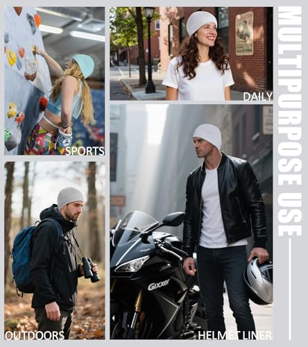 Skull Cap Helmet Liner for Men Women Cooling Hat Running Beanie - color: Set F-light Gray,mint Green,white