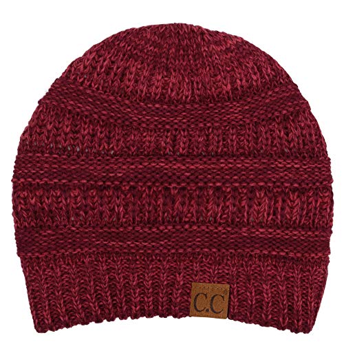 C.C Exclusives Cable Knit Beanie - Thick, Soft & Warm Chunky Beanie Hats - color: 2 Tone Burgundy