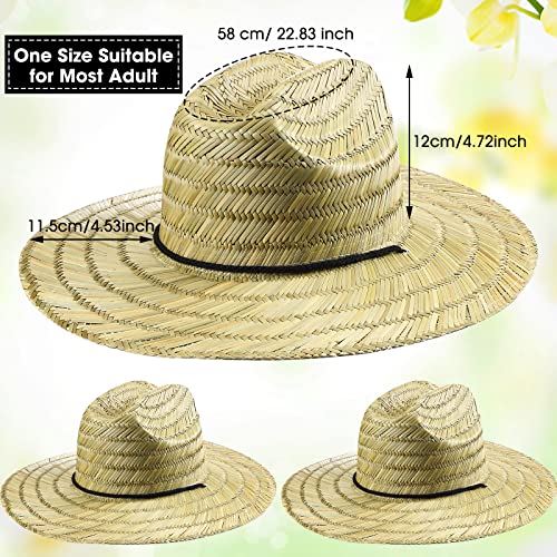 3 Pcs Men's Classic Straw Hat Summer Sun Beach Hat Wide Brim Sun Outdoor Hats for Men and Women - color: Natural Color
