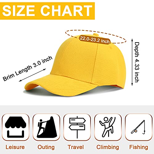 Geyoga 15 Pieces Baseball Cap Bulk, Adjustable Plain Hats - color: Assorted Colors