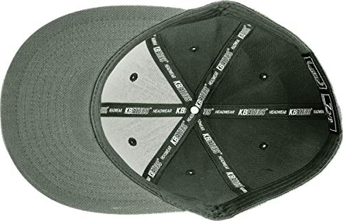 KBETHOS® Original 6 Panel Flat Brim True-Fit Fitted Cap - color: 05. Dark Gray, size: 7 1/8