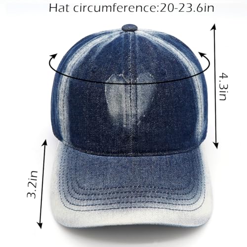 Baseball Cap for Women Men Classic Strapback Hats Adjustable Sun Hat - color: Navy B