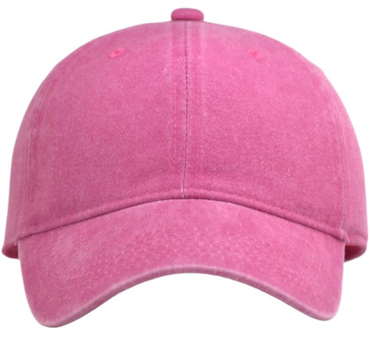 Vintage Washed Cotton Baseball Caps Men Women Adjustable Unstructured Low Profile Dad Hat - color: 1p-hot Pink