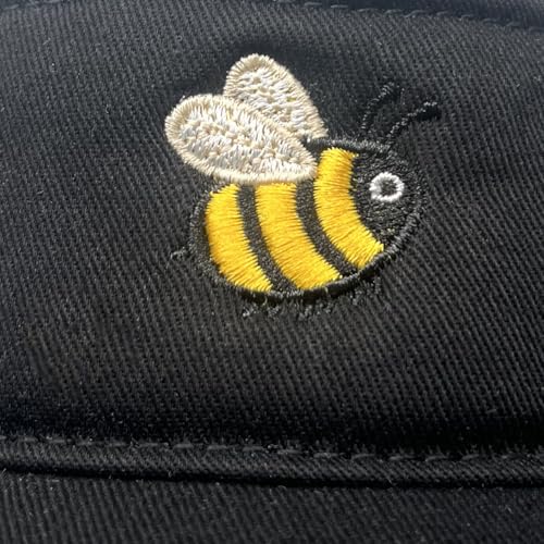 Embroidered Adjustable Sun Visor for Women Men Outdoor Golf Tennis - color: Cute Bumble Bee/Black
