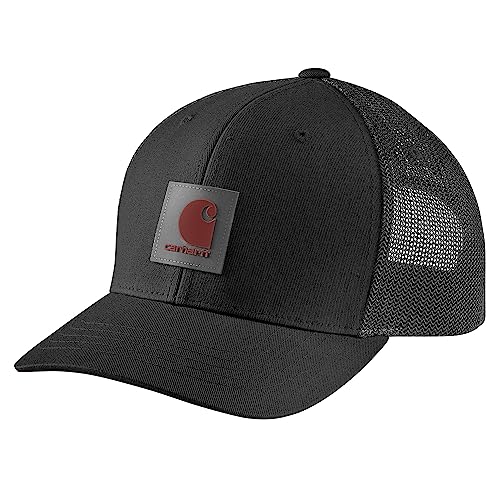 Carhartt Men's Rugged Flex Twill Mesh-Back Logo Patch Cap - color: Black